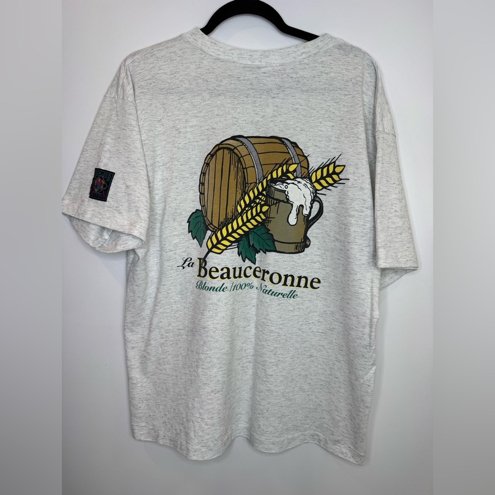 Vintage Humeur design 90's Men's Light Heather Gray Graphic T-Shirt graphic beer